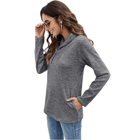 Women's High Neck Sweatshirts 'Ysoea' Long Sleeve Blouses - BELLEZA'S - Women's High Neck Sweatshirts 'Ysoea' Long Sleeve Blouses - Sweater For Women - 10155 S