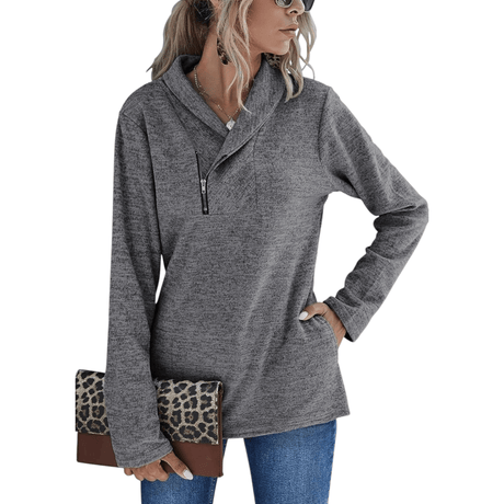 Women's High Neck Sweatshirts 'Ysoea' Long Sleeve Blouses - BELLEZA'S - Women's High Neck Sweatshirts 'Ysoea' Long Sleeve Blouses - Sweater For Women - 10155 S