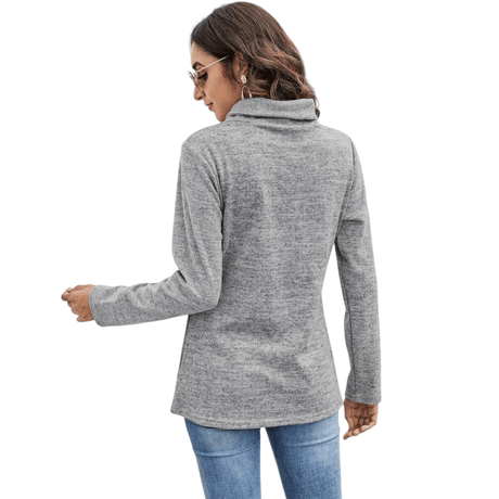 Women's High Neck Sweatshirts 'Ysoea' Long Sleeve Blouses - BELLEZA'S - Women's High Neck Sweatshirts 'Ysoea' Long Sleeve Blouses - Sweater For Women - 10155 S