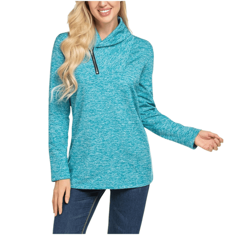 Women's High Neck Sweatshirts 'Ysoea' Long Sleeve Blouses - BELLEZA'S - Women's High Neck Sweatshirts 'Ysoea' Long Sleeve Blouses - Sweater For Women - 10156 S