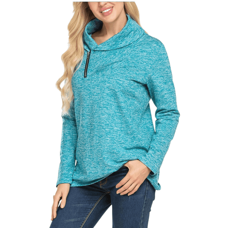 Women's High Neck Sweatshirts 'Ysoea' Long Sleeve Blouses - BELLEZA'S - Women's High Neck Sweatshirts 'Ysoea' Long Sleeve Blouses - Sweater For Women - 10156 S