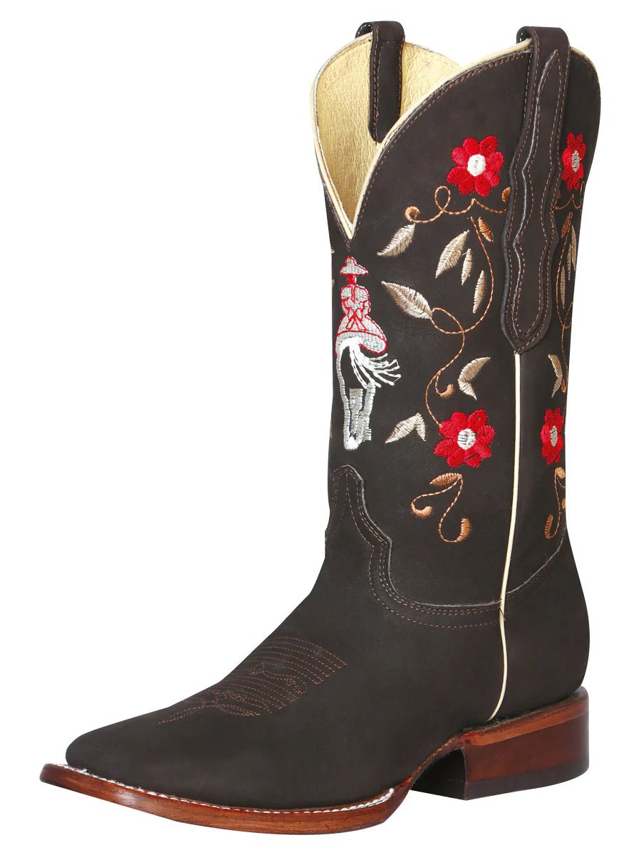 Women's Nubuck Leather Classic Rodeo Cowboy Boots 'El General' Coffee Color 42974 - BELLEZA'S - Women's Nubuck Leather Classic Rodeo Cowboy Boots 'El General' Coffee Color 42974 - Women's Boots - 42974 5