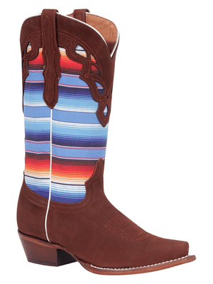 Women's Nubuck Leather Multicolored Western Cowgirl Boots 'El General' Shedron Color 42986 - BELLEZA'S - Women's Nubuck Leather Multicolored Western Cowgirl Boots 'El General' Shedron Color 42986 - Women's Boots - 42986 5