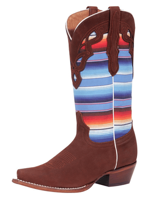 Women's Nubuck Leather Multicolored Western Cowgirl Boots 'El General' Shedron Color 42986 - BELLEZA'S - Women's Nubuck Leather Multicolored Western Cowgirl Boots 'El General' Shedron Color 42986 - Women's Boots - 42986 5