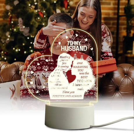 1pc Gifts To My Husband Gifts From Wife Night Light, Husband Birthday Weeding Anniversary Valentines Day Gifts For Husband, Fathers Day Night Lamp Gifts For He From Wife - BELLEZA'S - Valentine's Day - 03215