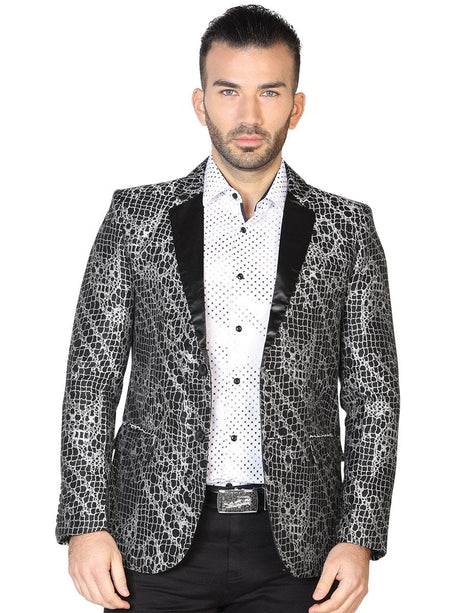 Blazer Casual Para Hombre 'El Señor de los Cielos' NEGRO/PLATA-42611 - BELLEZA'S - Chaleco - 42611