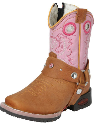 Botas Rodeo Clasicas de Piel Genuina para Bebe 'El General' - ID: 123027 MIEL - BELLEZA'S - - 123027