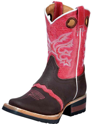 Botas Rodeo Clasicas de Piel Genuina para Niña 'El General' - ID: 31026 CIGAR - BELLEZA'S - - 31026