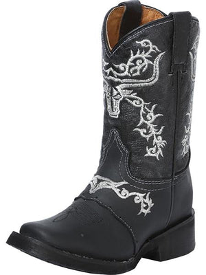 Botas Rodeo Clasicas de Piel Genuina para Niño 'El General' - ID: 40333 NEGRO - BELLEZA'S - - 40333