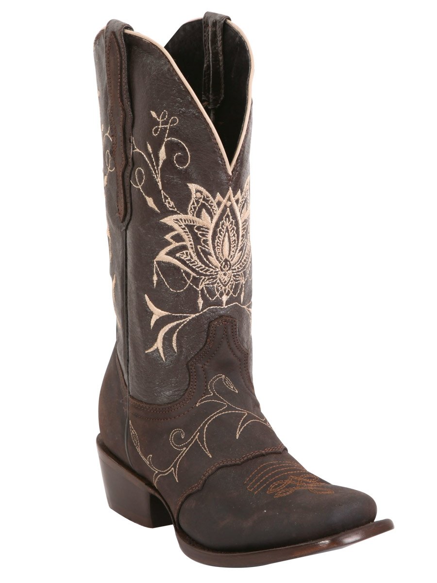 Botas Rodeo Clasicas Piel Genuina Para Mujer 'El General' *CHOCO-42030* - BELLEZA'S