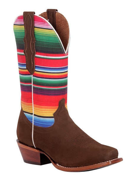 Botas Rodeo Clasicas Piel Nobuck Para Mujer 'El General' *CAMEL-42985* - BELLEZA'S - Botas Para Damas - 42985