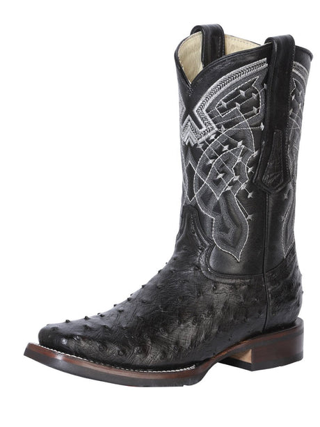 Botas Rodeo Exoticas Originales de Avestruz para Hombre 'Centenario' - ID: 124423 NEGRO - BELLEZA'S - - 124423