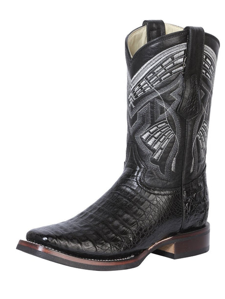 Botas Rodeo Exoticas Originales de Caiman Belly para Hombre 'Centenario' - ID: 124427 NEGRO - BELLEZA'S - - 124427