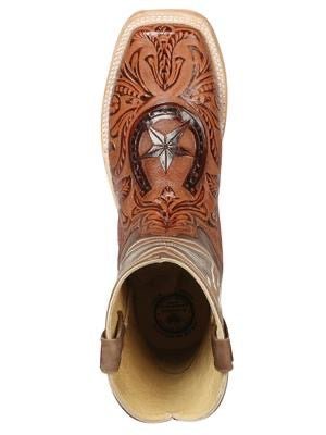 Botas Rodeo Piel Cincelada para Hombre 'El General' COGNAC-51075 - BELLEZA'S - - 51075