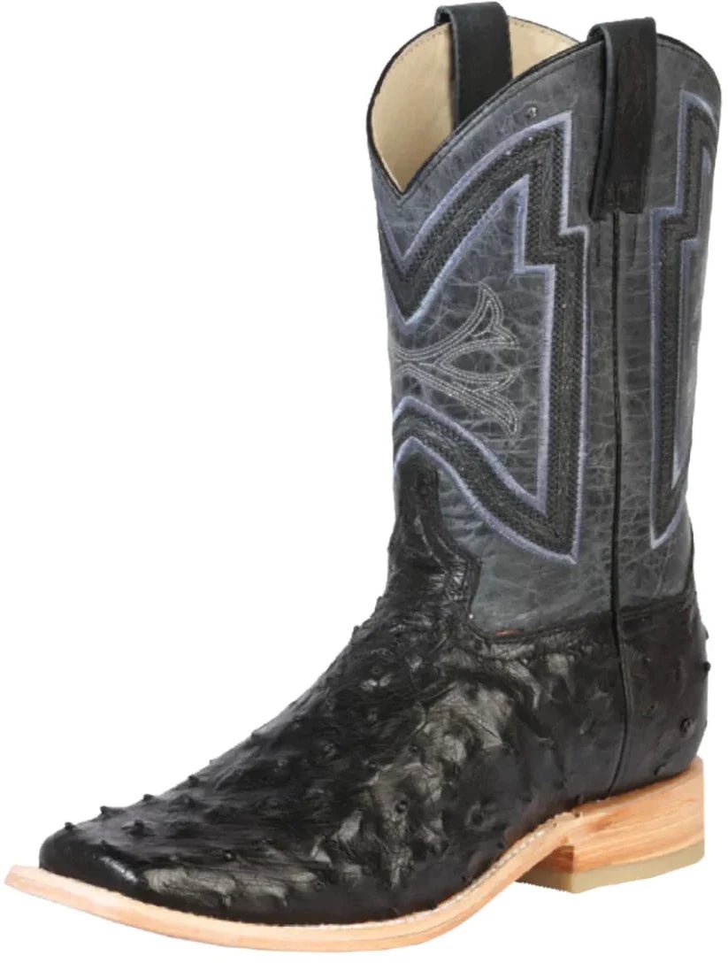 Botas Vaqueras Rodeo Exoticas Injerto Avestruz Original para Hombre El Senor de los Cielos NEGRO 51092 BELLEZA S