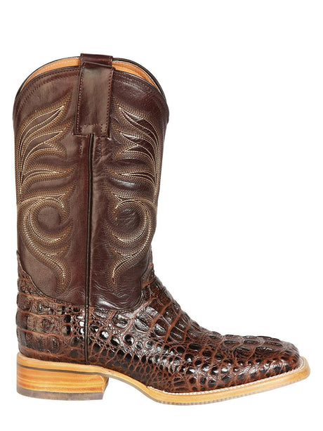 Botas Vaqueras Rodeo Imitacion Caiman Grabado Para Hombre 'Jar Boots' *COFFEE-126477* - BELLEZA'S - Bota Para Hombre - 126477