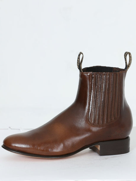 Botin Charro Piel Pull Up Para Hombre 'Potro Salvaje' 123786 - BELLEZA'S - Botines - 123786