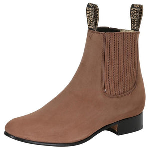 Botines Charros Clasicos Piel Nobuck Para Hombre 'El Besserro' *CAMEL-204* - BELLEZA'S - Botines Para Hombres - 204