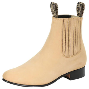 Botines Charros Clasicos Piel Nobuck para Hombre 'El Besserro' *MIEL-203* - BELLEZA'S - Botines Para Hombres - 203