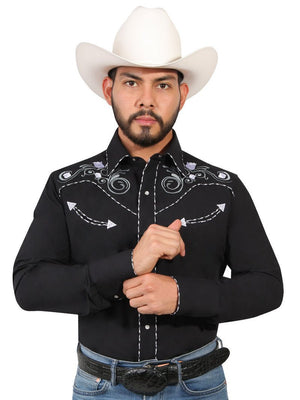 Camisa Bordada Manga Larga para Hombre 'El Señor de los Cielos *NEGRO-42940* - BELLEZA'S - Camisa Bordada Manga Larga para Hombre 'El Señor de los Cielos *NEGRO-42940* - BELLEZA'S - Camisas Para Hombres - 42940