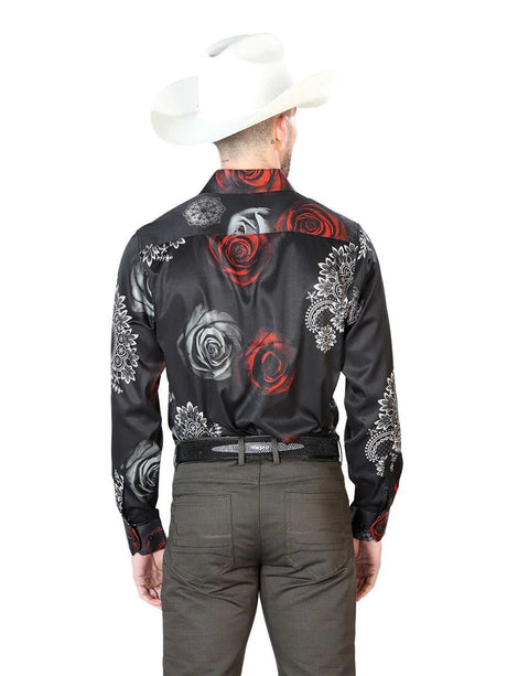 Camisa Casual de Hombre El Señor De Los Cielos Black/White Roses-43672 - BELLEZA'S - Camisa Casual de Hombre El Señor De Los Cielos Black/White Roses-43672 - BELLEZA'S - Camisas y tops - 43672