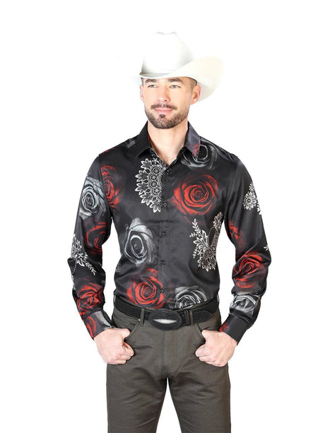 Camisa Casual de Hombre El Señor De Los Cielos Black/White Roses-43672 - BELLEZA'S - Camisa Casual de Hombre El Señor De Los Cielos Black/White Roses-43672 - BELLEZA'S - Camisas y tops - 43672