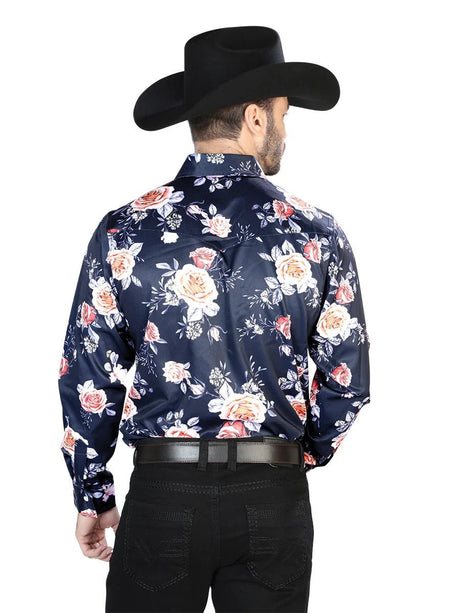 Camisa Casual De Hombre El Señor De Los Cielos Navy/Roses-44089 - BELLEZA'S - Camisa Casual De Hombre El Señor De Los Cielos Navy/Roses-44089 - BELLEZA'S - Camisas y tops - 44089