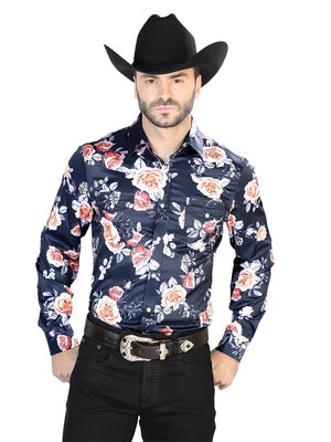 Camisa Casual De Hombre El Señor De Los Cielos Navy/Roses-44089 - BELLEZA'S - Camisa Casual De Hombre El Señor De Los Cielos Navy/Roses-44089 - BELLEZA'S - Camisas y tops - 44089