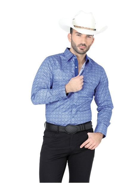 Camisa Casual Manga Larga para Hombre, 100% Algodon 'El Señor de los Cielos' * - ID: 42055 AZUL - BELLEZA'S - Camisa Casual Manga Larga para Hombre, 100% Algodon 'El Señor de los Cielos' * - ID: 42055 AZUL - BELLEZA'S - 42055