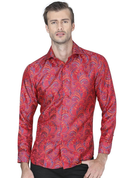 Camisa Casual Manga Larga para Hombre, 100% Polyester 'Centenario' - ID: 41459 ROJO - BELLEZA'S - Camisa Casual Manga Larga para Hombre, 100% Polyester 'Centenario' - ID: 41459 ROJO - BELLEZA'S - 41459