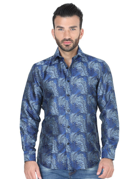 Camisa Casual Manga Larga para Hombre, 100% Polyester 'Centenario' - ID: 41713 AZUL - BELLEZA'S - Camisa Casual Manga Larga para Hombre, 100% Polyester 'Centenario' - ID: 41713 AZUL - BELLEZA'S - 51713