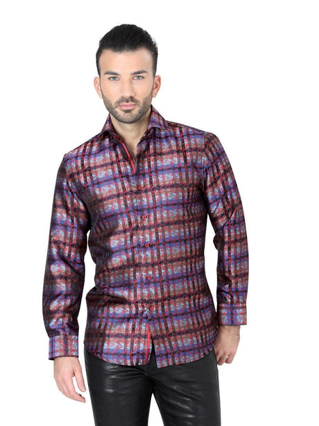 Camisa Casual Manga Larga para Hombre, 100% Polyester 'Centenario' * - ID: 41862 ROJO - BELLEZA'S - Camisa Casual Manga Larga para Hombre, 100% Polyester 'Centenario' * - ID: 41862 ROJO - BELLEZA'S - 42862