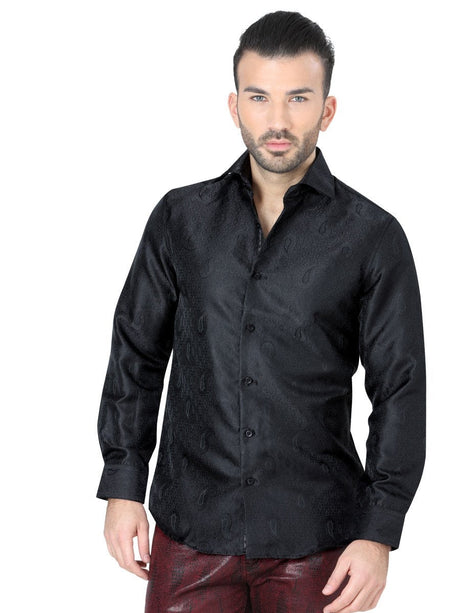 Camisa Casual Manga Larga para Hombre, 100% Polyester 'Centenario' * - ID: 41864 NEGRO - BELLEZA'S - Camisa Casual Manga Larga para Hombre, 100% Polyester 'Centenario' * - ID: 41864 NEGRO - BELLEZA'S - 41864