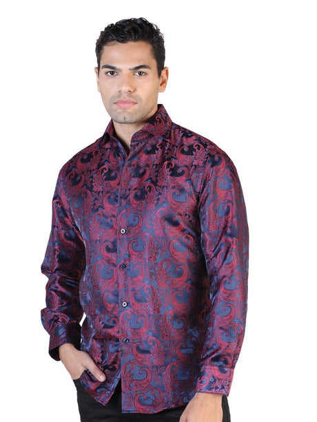 Camisa Casual Manga Larga para Hombre, 100% Polyester 'Centenario' * - ID: 42813 NEGRO/ROJO - BELLEZA'S - Camisa Casual Manga Larga para Hombre, 100% Polyester 'Centenario' * - ID: 42813 NEGRO/ROJO - BELLEZA'S - 42813