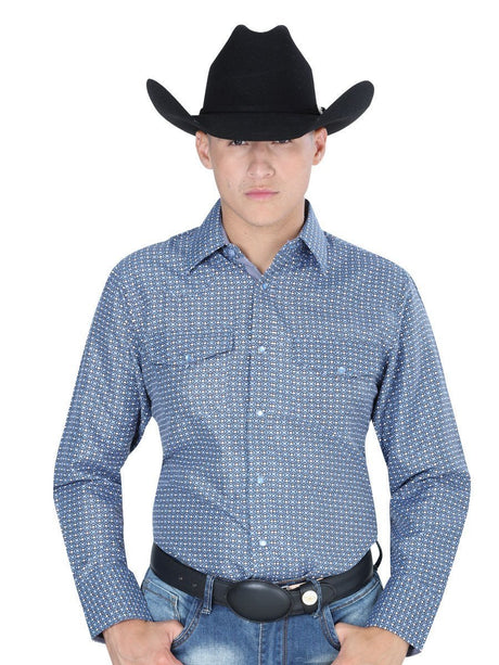 Camisa Casual Manga Larga para Hombre, 100% Polyester 'El Señor de los Cielos' * - ID: 41748 AZUL - BELLEZA'S - Camisa Casual Manga Larga para Hombre, 100% Polyester 'El Señor de los Cielos' * - ID: 41748 AZUL - BELLEZA'S - 41748