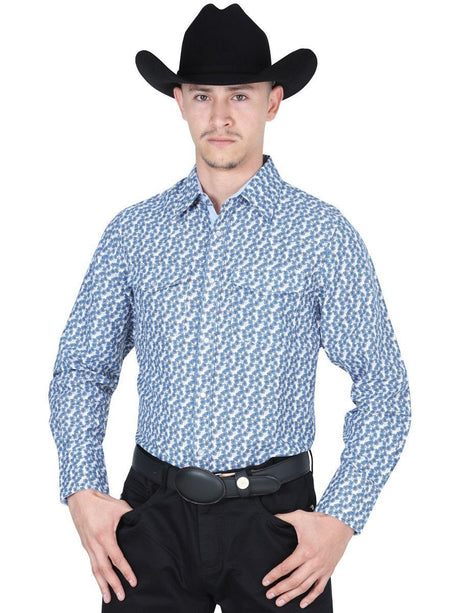 Camisa Casual Manga Larga para Hombre, 100% Polyester 'El Señor de los Cielos' * - ID: 41769 AZUL - BELLEZA'S - Camisa Casual Manga Larga para Hombre, 100% Polyester 'El Señor de los Cielos' * - ID: 41769 AZUL - BELLEZA'S - 41769