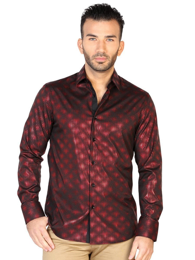 Camisa Casual Manga Larga para Hombre, 5% Spandex, 95% Modal 'El General' * - ID: 43126 ROJO - BELLEZA'S - Camisa Casual Manga Larga para Hombre, 5% Spandex, 95% Modal 'El General' * - ID: 43126 ROJO - BELLEZA'S - 43126