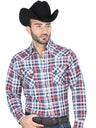 Camisa Casual Manga Larga para Hombre, 60% Cotton, 40% Polyester 'El General' - ID: 41700 AZUL/ROJO - BELLEZA'S - Camisa Casual Manga Larga para Hombre, 60% Cotton, 40% Polyester 'El General' - ID: 41700 AZUL/ROJO - BELLEZA'S - 41700