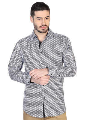 Camisa Casual Manga Larga para Hombre 'El Señor de los Cielos' *BLANCO-43065* - BELLEZA'S - Camisa Casual Manga Larga para Hombre, 100% Polyester 'El Señor de los Cielos' * - ID: 43065 BLANCO - BELLEZA'S - Camisas Para Hombres - 43065