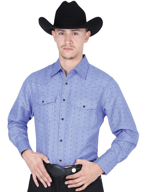 Camisa Casual Manga Larga para Hombre 'El Señor de los Cielos' * - ID: 41756 AZUL - BELLEZA'S - Camisa Casual Manga Larga para Hombre, 100% Polyester 'El Señor de los Cielos' * - ID: 41756 AZUL - BELLEZA'S - 41756