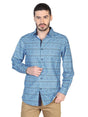 Camisa Casual Manga Larga para Hombre 'El Señor de los Cielos' * - ID: 43046 AZUL - BELLEZA'S - Camisa Casual Manga Larga para Hombre, 100% Polyester 'El Señor de los Cielos' * - ID: 43046 AZUL - BELLEZA'S - 43046