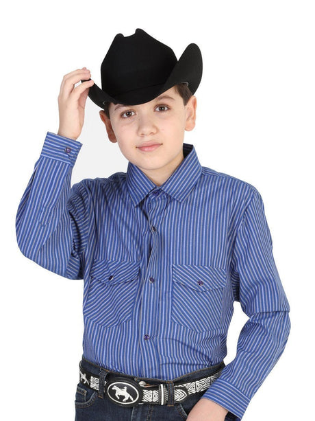 Camisa Casual Manga Larga para Niño, 55% Cotton, 45% Polyester 'Centenario' * - ID: 42455 AZUL MARINO - BELLEZA'S - Camisa Casual Manga Larga para Niño, 55% Cotton, 45% Polyester 'Centenario' * - ID: 42455 AZUL MARINO - BELLEZA'S - 42455