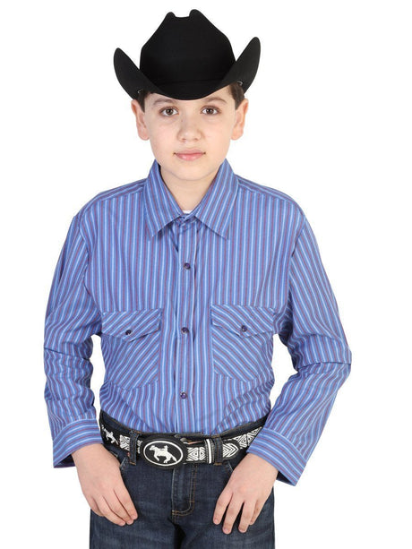 Camisa Casual Manga Larga para Niño 'Centenario' AZUL-42453 - BELLEZA'S - Camisa Casual Manga Larga para Niño 'Centenario' AZUL-42453 - BELLEZA'S - 42453