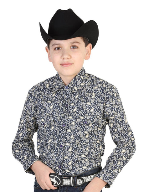 Camisa Casual Manga Larga para Niño 'Centenario' NEGRO/BLANCO-42496 - BELLEZA'S - Camisa Casual Manga Larga para Niño 'Centenario' NEGRO/BLANCO-42496 - BELLEZA'S - 42496