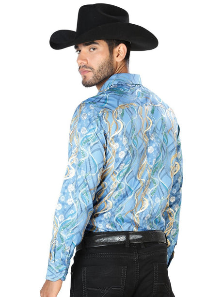 Camisa De Vestir Para Hombre 'El Señor de los Cielos' AZUL CLARO-43465 - BELLEZA'S - Camisa De Vestir Para Hombre 'El Señor de los Cielos' AZUL CLARO-43465 - BELLEZA'S - 43465