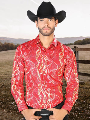 Camisa De Vestir Para Hombre 'El Señor de los Cielos' Rojo-43461 - BELLEZA'S - Camisa De Vestir Para Hombre 'El Señor de los Cielos' Rojo-43461 - BELLEZA'S - 43461