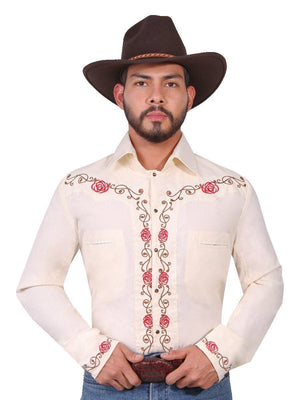 Camisa Vaquera Bordada Manga Larga para Hombre 'El Señor de los Cielos' *BEIGE-42939* - BELLEZA'S - Camisa Vaquera Bordada Manga Larga para Hombre 'El Señor de los Cielos' *BEIGE-42939* - BELLEZA'S - Camisas Para Hombres - 42939