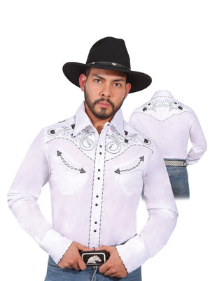 Camisa Vaquera Bordada Manga Larga Para Hombre 'El Señor de los Cielos' *BLANCO-42941* - BELLEZA'S - Camisa Vaquera Bordada Manga Larga Para Hombre 'El Señor de los Cielos' *BLANCO-42941* - BELLEZA'S - Camisas Para Hombres - 42941