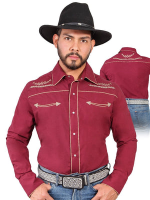 Camisa Vaquera Bordada Manga Larga Para Hombre 'El Señor de los Cielos' *Wine-42951* - BELLEZA'S - Camisa Vaquera Bordada Manga Larga Para Hombre 'El Señor de los Cielos' *Wine-42951* - BELLEZA'S - Camisas Para Hombres - 42951