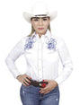 Camisa Vaquera Manga Larga Bordada para Mujer 'El Señor de los Cielos' *WHITE-125412* - BELLEZA'S - Camisa Vaquera Manga Larga Bordada para Mujer 'El Señor de los Cielos' *WHITE-125412* - Camisa Para Mujer - 125412